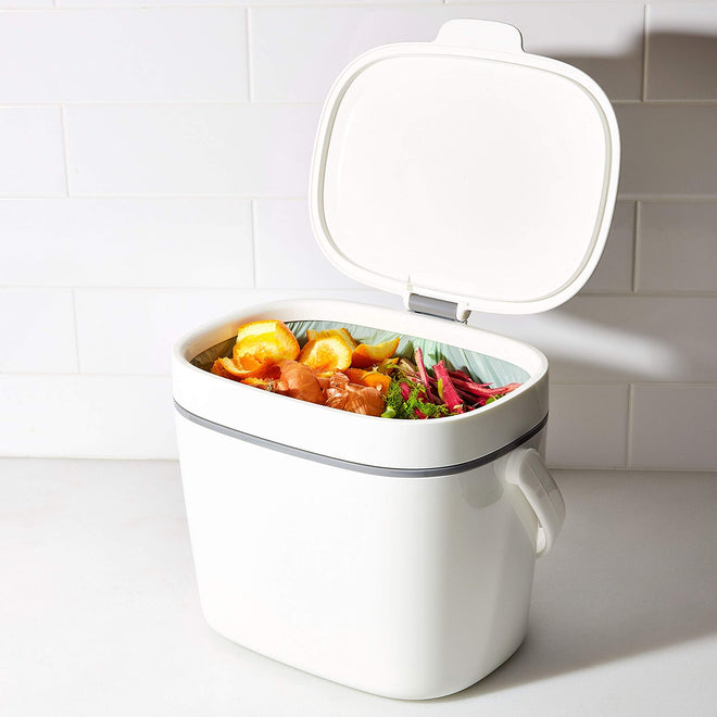 NEW OXO Good Grips Easy-Clean Compost Bin, White, 1.75 GAL/6.62 L 🍁 All In One Marketplace Canada