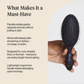 Kitsch Recycled Plastic Wet/Dry Hair Brush, Detangling Tool for Curly or Straight Styles, Brush for Tangled Strands, Flexible Hairbrush Bristles, Brushes for Women & Men, Adults & Kids - Black 🍁 All In One Marketplace Canada