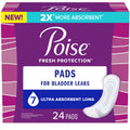 Poise Incontinence Pads for Women/Bladder Leakage Pads/Bladder Control Pads, 7 Drop, Ultra Absorbency, Long Length, 24 Count 🍁 All In One Marketplace Canada