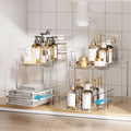 2 Tier Bathroom Storage Organizer, Vtopmart 4 Pack Clear Under Sink Organizers Vanity Counter Storage Container, Medicine Cabinet Drawers Bins, Pull-Out Organization with Track for Pantry, Kitchen 🍁 All In One Marketplace Canada