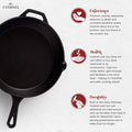 Cast Iron Skillet - 12"-Inch Frying Pan with Assist Handle and Pour Spots + Silicone Grip Cover - Pre-Seasoned Oven Safe Cookware - Indoor/Outdoor Use - Grill, Stovetop, Induction and Firepit Safe 🍁 All In One Marketplace Canada