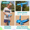 Gotrax KS1 Kids Kick Scooter, LED Lighted Wheels and 3 Adjustable Height Handlebars, Lean-to-Steer & Widen Anti-Slip Deck, 3 Wheel Scooter for Boys & Girls Ages 3+ and up to 50 Kg (Blue) 🍁 All In One Marketplace Canada