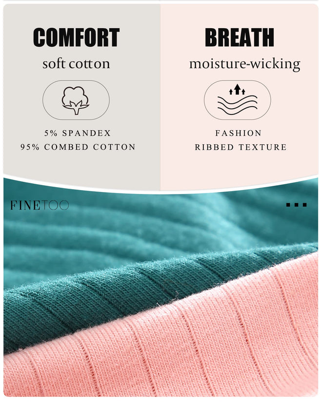 FINETOO 9 Pack Cotton Underwear for Women Sexy Low Rise Ribbed Hipster Breathable Soft Womens Bikini Panties Cheeky S-XL 🍁 All In One Marketplace Canada