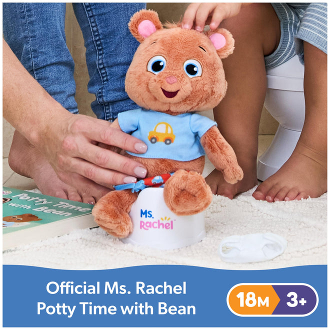 Ms. Rachel Potty Time with Bean, 11” Plush Teddy Bear with Play Toilet & Accessories, Toddler Toys for Girls & Boys for Ages 18 Months to 3+ 🍁 All In One Marketplace Canada