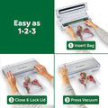 FoodSaver PowerVac Compact Vacuum Sealer Machine w/ Vertical Storage | 5 Airtight Vacuum Seal Bags & 1 Roll | VS0150 | Stainless Steel / Black 🍁 All In One Marketplace Canada