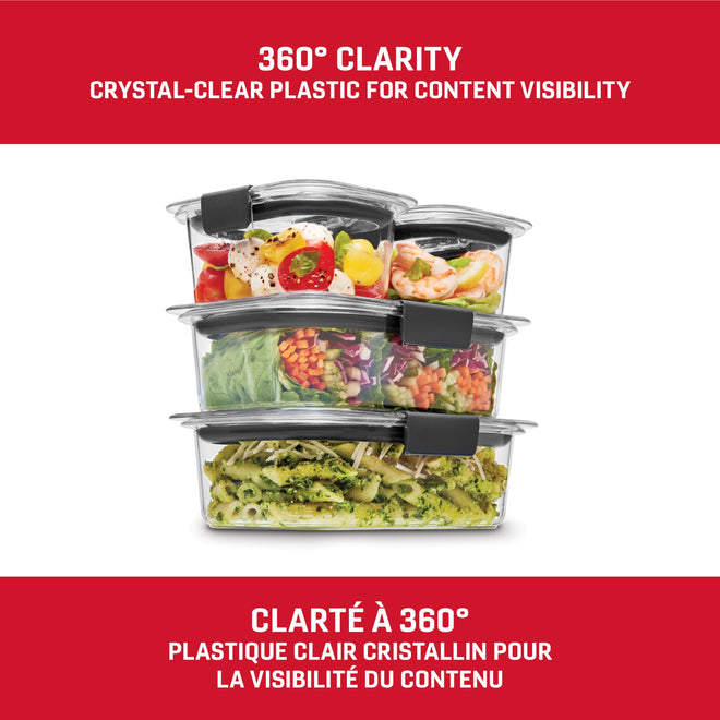 Rubbermaid 44-Piece Brilliance Food Storage Containers with Lids for Lunch, Meal Prep and Leftovers, Dishwasher Safe, Leak-Proof & BPA-Free 🍁 All In One Marketplace Canada