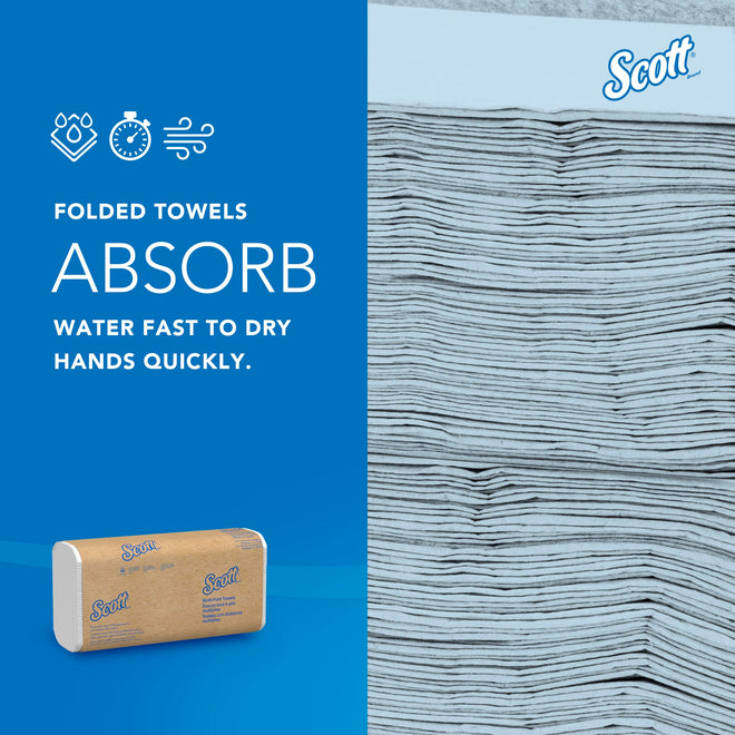 Scott Professional Universal Multifold Paper Towels, Bulk (03650), Absorbency Pockets, 9.2"x9.4", Compressed, Compact (250 Sheets/Pack, 12 Packs/Case, 3,000 Sheet Total) 🍁 All In One Marketplace Canada