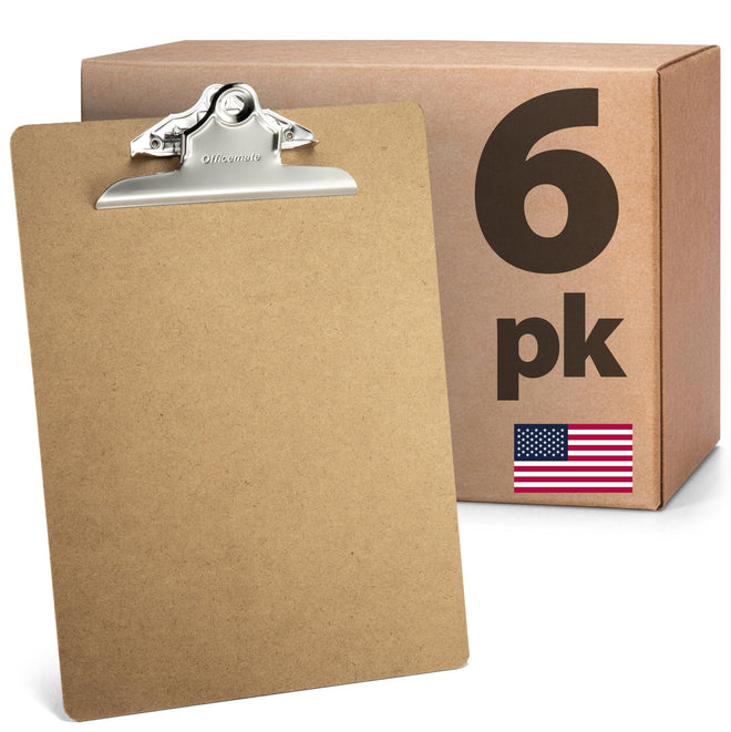 Officemate Recycled Wood Clipboards, 6 Inch Clip, 6 Pack Clipboards, Letter Size (9 x 12.5 Inches), Brown (83706) 🍁 All In One Marketplace Canada