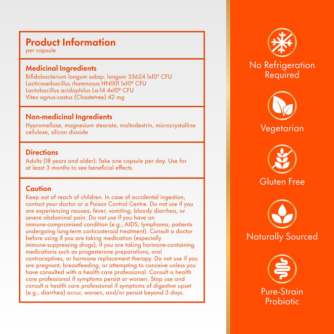 Align Probiotic, Women's Dual Action, Multi-Strain Probiotic, with Chaste Tree, Soothes Occasional Abdominal Discomfort, Gas, Bloating, 28 Capsules 🍁 All In One Marketplace Canada
