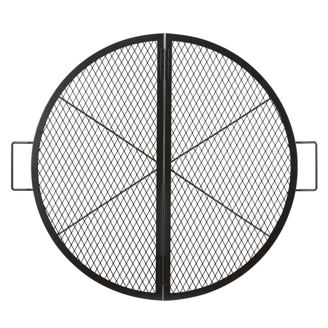 VEVOR X-Marks Fire Pit Grill Grate, Foldable Round Cooking Grate, Heavy Duty Steel Campfire BBQ Grill Grid with Handle and Support X Wire, Portable Camping Cookware for Outside Party, 36 Inch Black 🍁 All In One Marketplace Canada