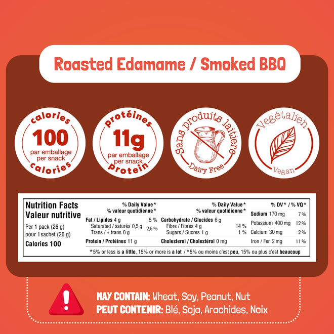 GoBeanz Crunchy Roasted Edamame, Tasty Smoked BBQ, High Protein Healthy Snack, For Adults & Kids, 20 Single Serve Packs, Low calorie, Low Sugar Plant Based, Salty Snacks 🍁 All In One Marketplace Canada