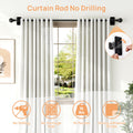 upsimples No Drill Curtain Rods for Window 28 to 48 Inches, 5/8 Inch Diameter Renter Friendly Drapery Rod with Adhesive Brackets without Drilling, Adjustable from 27 to 52 Inches, Black 🍁 All In One Marketplace Canada