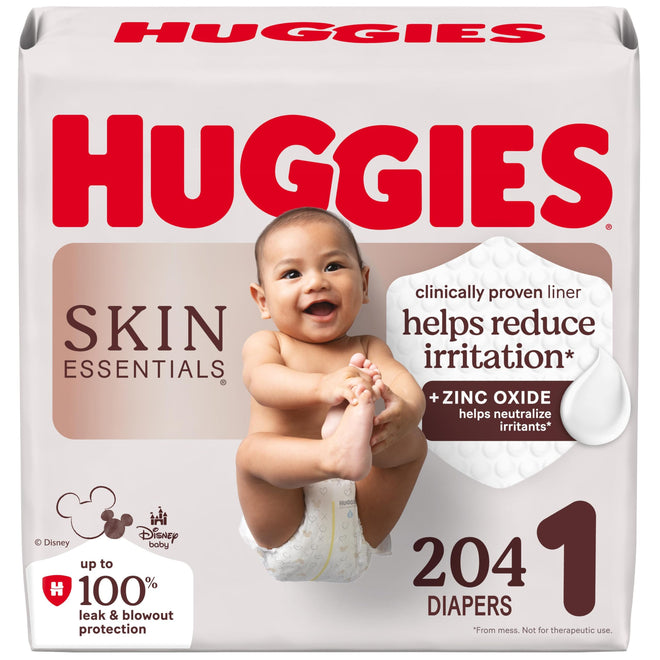 Huggies Size 1 Diapers, Skin Essentials Baby Diapers, Size 1 (8-14 lbs), 204 Count (3 Packs of 68), Packaging May Vary 🍁 All In One Marketplace Canada