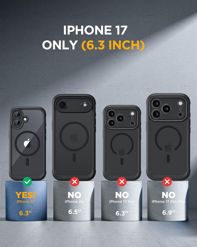 Miracase for iPhone 17 Case 6.3'', Full-Body Bumper Military Grade Drop Protection Outdoor Phone case with Built-in Glass Screen &Camera Control,Easy Installation,No Gap,Compatible with MagSafe,Black 🍁 All In One Marketplace Canada