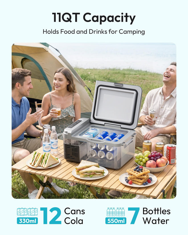 EUHOMY 12 Volt Refrigerator, 12 Quart (10L) Compressor Electric Cooler APP Control, Car Fridge 12/24V DC & 100-240V AC, Car refrigerator -4℉~68℉, Portable Freezer for RV, Camping, Travel 🍁 All In One Marketplace Canada