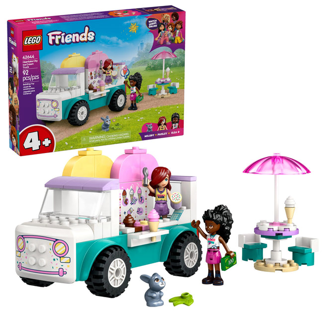 LEGO Friends Heartlake City Ice Cream Truck Toy - Building Toy Pretend Play Set for Kids, Girls and Boys, Ages 4+ - Preschool Building Blocks with 2 Minidolls and Rabbit Figure - 42644 🍁 All In One Marketplace Canada
