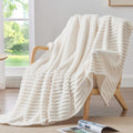 BEDELITE Fuzzy Throw Blankets Room Decor - Soft Cozy Fluffy Fleece Plush Warm Blanket, Cream White for Couch Sofa Bed, Bedroom Living Room Decor, Couverture, Gifts for Women Men Friends, 50"x60" 🍁 All In One Marketplace Canada