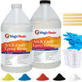 Magic Resin | Epoxy Resin Kit for Art & Craft | 1 Gallon (3.78 L) 128oz | UV Resistant & Odorless | Crystal Clear Epoxy Resin | Jewelry, Earrings, Coasters, Casting, Molding, Crafting and More 🍁 All In One Marketplace Canada