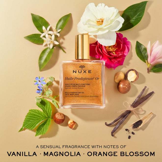 NUXE Huile Prodigieuse Shimmer Multi-Purpose Dry Oil - Luxurious Radiant Glow and Hydration for Face, Body & Hair (50 ml) 🍁 All In One Marketplace Canada