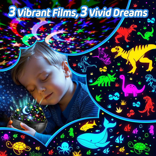 PIKOY Night Light for Kids,93 Lighting+3 Films Star Projector Night Light, Dimmable Remote Star Lights, 360° Sensory Projector Nightlight Glow in the Dark Stars, Toddler 3 Year Old Boy Toys for 3-5 🍁 All In One Marketplace Canada