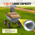 VEVOR Dump Cart, Poly Garden Dump Cart with Easy to Assemble Steel Frame, Dump Wagon with 2-in-1 Convertible Handle, Utility Wheelbarrow 600 lbs Capacity, 10 inch Tires 🍁 All In One Marketplace Canada