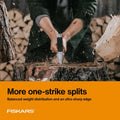 Fiskars X27 Super Splitting Axe, 36" Wood Splitting Axe for Medium to Large Size Logs with Shock-Absorbing Handle, Split Firewood, Forged Steel Blade, Bushcraft Gear and Camping Hatchet 🍁 All In One Marketplace Canada
