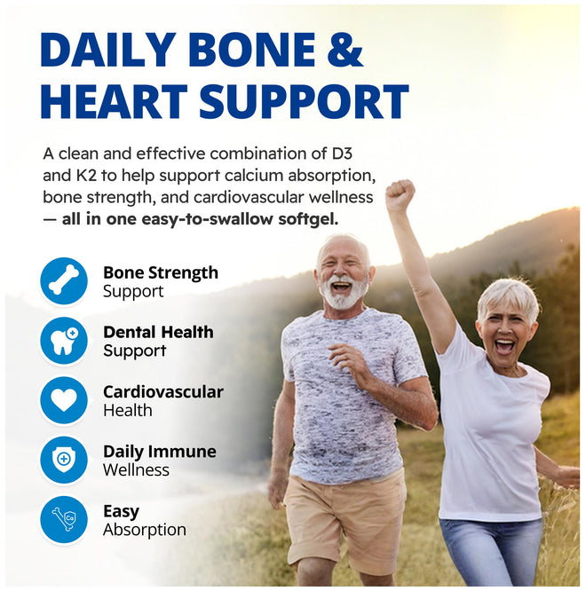 CanPrev - D3 & K2 Vitamin Supplement 240 Softgels 240-Day Supply, K2 MK7 Cholecalciferol Vitamin D3 Supplement, Organic Coconut Oil for Improved Absorption - Helps Build & Maintain Teeth & Bone Health 🍁 All In One Marketplace Canada