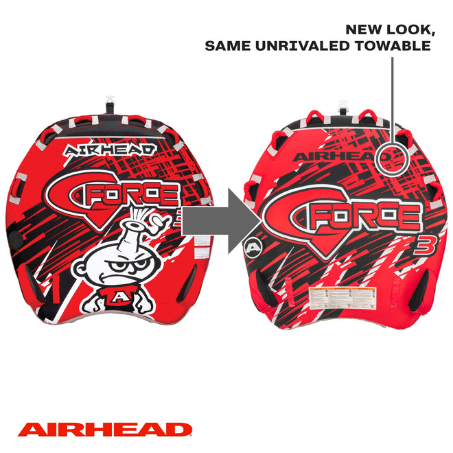 AirHead G-Force 3 Towable 1-3 Rider Tube for Boating and Water Sports, Heavy Duty Full Nylon Cover with Zipper, EVA Foam Pads, and Patented Speed Safety Valve for Easy Inflating & Deflating 🍁 All In One Marketplace Canada