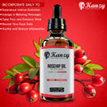 Kanzy Rosehip Oil for Face 120ml - Cold-Pressed Rosehip Oil for Skin, Hair, Nails & Body | Vegan & Cruelty-Free Moisturizing Oil for Daily Use 🍁 All In One Marketplace Canada