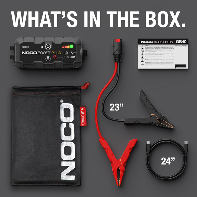 NOCO Boost GB40: 1000A UltraSafe Jump Starter – 12V Lithium Battery Booster Pack, Portable Jump Box, Power Bank & Jumper Cables - for 6.0L Gas and 3.0L Diesel Engines 🍁 All In One Marketplace Canada
