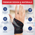 Doctor Developed Premium Copper Lined Wrist Support/Wrist Brace/Hand Support/Strap [single] & Doctor Handbook— Relieve Wrist Injuries, Arthritis, Sprains (Wrist Brace - Medium) 🍁 All In One Marketplace Canada