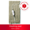 Sunbeam Premium King Size Heating Pad with Compact Storage - Moist Integrated Heating Pad for Pain Relief, 4 Heat Settings, 2 Hour Auto-Off, Beige 🍁 All In One Marketplace Canada
