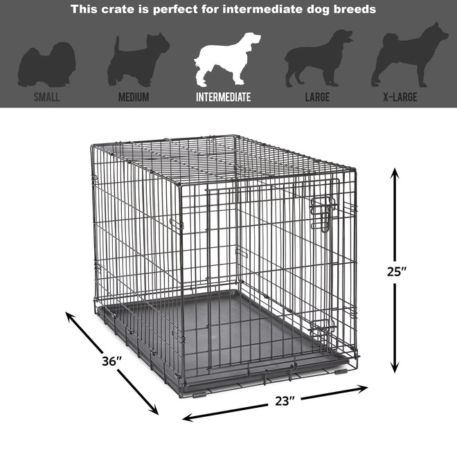 MidWest Homes for Pets 36-Inch New World Crate for Medium-Large Breeds, 41-70 lbs, Single Door Folding Dog Crate, Leak-Proof Tray & Secure Latch, Portable, Durable & Easy to Assemble 🍁 All In One Marketplace Canada