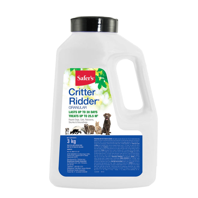 Safer's 3242CAN Critter Ridder Animal Repellent Granules - Repels raccoons, skunks, dogs, cats, squirrels, groundhogs, 3kg 🍁 All In One Marketplace Canada