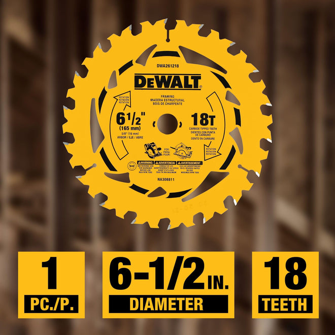 DEWALT Circular Saw Blade Combo Pack, 6 1/2 Inch, 18-Tooth and 24 - Tooth (DWA2612CMB) 🍁 All In One Marketplace Canada