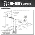 Red Lion RL-SC50V 115-Volt, 1/2 HP, 4300 GPH Cast Iron Sump Pump with Vertical Switch, 10-Ft. Cord, Red, 14942747 🍁 All In One Marketplace Canada