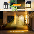 Joomer Solar Wall Lights Outdoor 4PACK, Dusk to Dawn Porch Lights Fixture, Waterproof Exterior Lighting with Clear Panel for Entryway Front Door, Solar Wall Lantern with 3 Modes & Motion Sensor 🍁 All In One Marketplace Canada