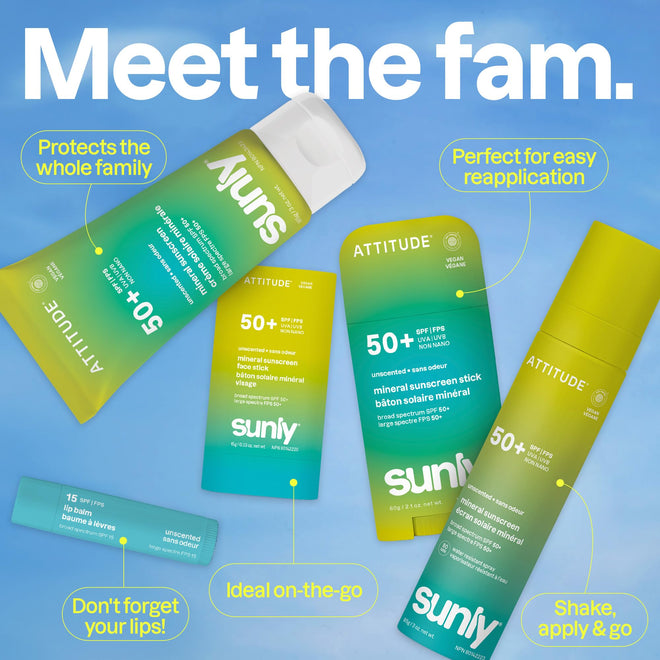 ATTITUDE Mineral Sunscreen Lightweight Lotion SPF 50, Broad Spectrum Zinc Oxide, EWG Verified, Non-Nano, Water-Resistant 80 Minutes, Non-Greasy for Face & Body, Vegan, Unscented, 80 grams 🍁 All In One Marketplace Canada
