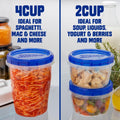 Ziploc Twist N Loc Reusable Containers, Leak-Proof Lid, Keeps Food Fresh, BPA Free, Microwave, Freezer and Dishwasher Safe Food Storage for Lunch and Leftovers, 9 Containers, 2 Cup Capacity 🍁 All In One Marketplace Canada