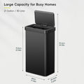 EKO Nova Sensor Trash Can, 21 Gallon/80 Liter Stainless Steel Rectangular Touchless Motion Sensor Trash Can, Matte Black 🍁 All In One Marketplace Canada