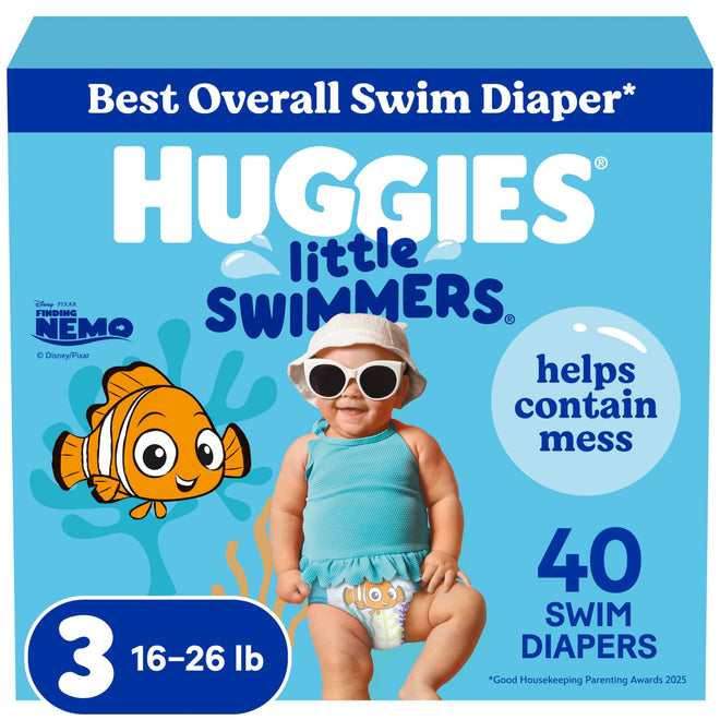 HUGGIES Disposable Swim Diapers - Size 3 Small, Huggies Little Swimmers, 40 ct 🍁 All In One Marketplace Canada
