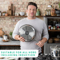 Jamie Oliver by Tefal Nonstick Coated Stainless Steel Pan 11-Inch, Induction Compatible, Oven Safe up to 500°F, Chef's Stainless Steel Skillet, Non Stick Frying Pans, Silver 🍁 All In One Marketplace Canada