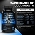 Nutratology Magnesium Complex - Glycinate, Malate, L-Threonate & Taurate With Vitamin B6 + Bioperine For Enhanced Absorption - Helps Support Healthy Bones, Muscles, Teeth & Heart - 100MG Elemental Magnesium Per Capsule - 120 Count