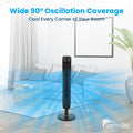 Senville 42" Oscillating Tower Fan for Bedroom, Remote, Bladeless, Quiet, 3 Modes, 7-Hour Timer, LED Display, Black 🍁 All In One Marketplace Canada