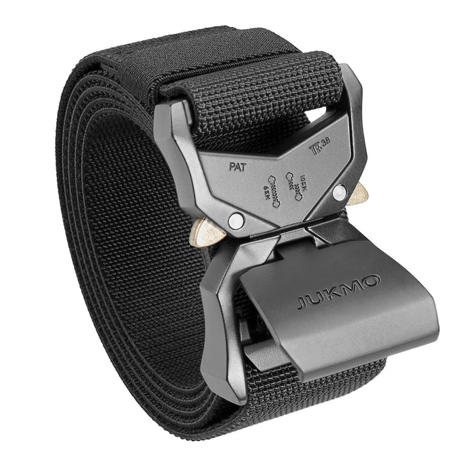 JUKMO Tactical Belt, Military Hiking Rigger 1.5 inches Nylon Web Work Belt with Heavy Duty Quick Release Buckle (Black, Medium) 🍁 All In One Marketplace Canada