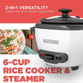 BLACK+DECKER 2-in-1 Rice Cooker & Food Steamer - 6-Cup Capacity, Automatic Keep Warm, Nonstick Bowl, Steaming Basket - Effortless Cooking 🍁 All In One Marketplace Canada