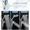 MakeFit Rain Shower Heads System, 3-Spray Dual Shower Head with Solid Brass Adjustable Bar, Rainfall Showerhead with 10 Settings High Pressure Handheld Spray, Buit-in Power Wash Mode (Chrome) 🍁 All In One Marketplace Canada