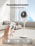 PELONIS Pedestal Fan, Air Circulator, Ultra OmniFlow (135°+90°Auto Oscillation), Quiet Floor Fan with 3 Speeds, Remote, 7H Timer, Memory Function, Adjustable Height, Standing Fan for Bedroom 🍁 All In One Marketplace Canada