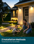 Linkind Solar Lights Outdoor Waterproof IP67, StarRay Dusk-to-Dawn Outdoor Solar Lights, 3 Lighting Modes Solar Spot Lights Outdoor for Garden, Yard, Landscape (Warm White, 4 Pack) 🍁 All In One Marketplace Canada