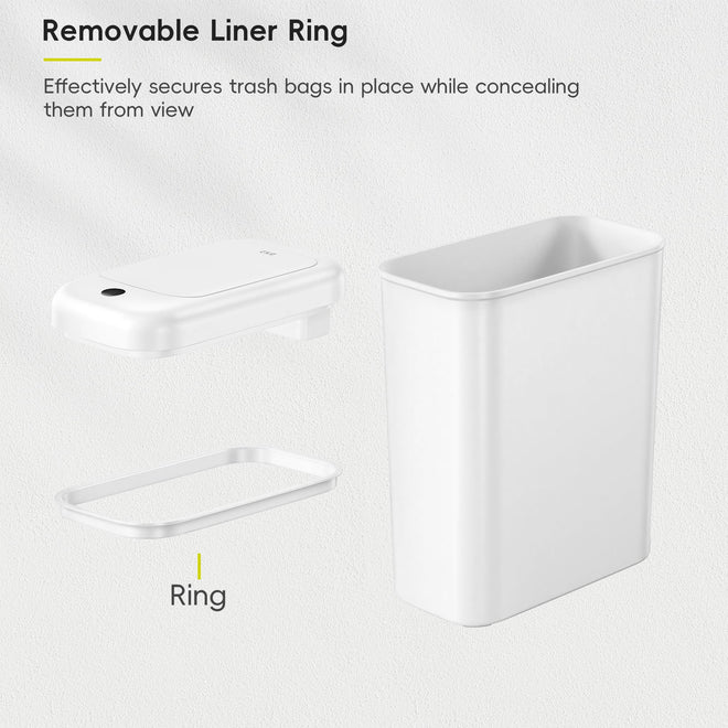 EKO Automatic Bathroom Trash Can with Lid, 2.6 Gallon Slim Touchless Garbage Can, Waterproof Motion Sensor Trash Bin for Bathroom, Office, Kitchen, White 🍁 All In One Marketplace Canada